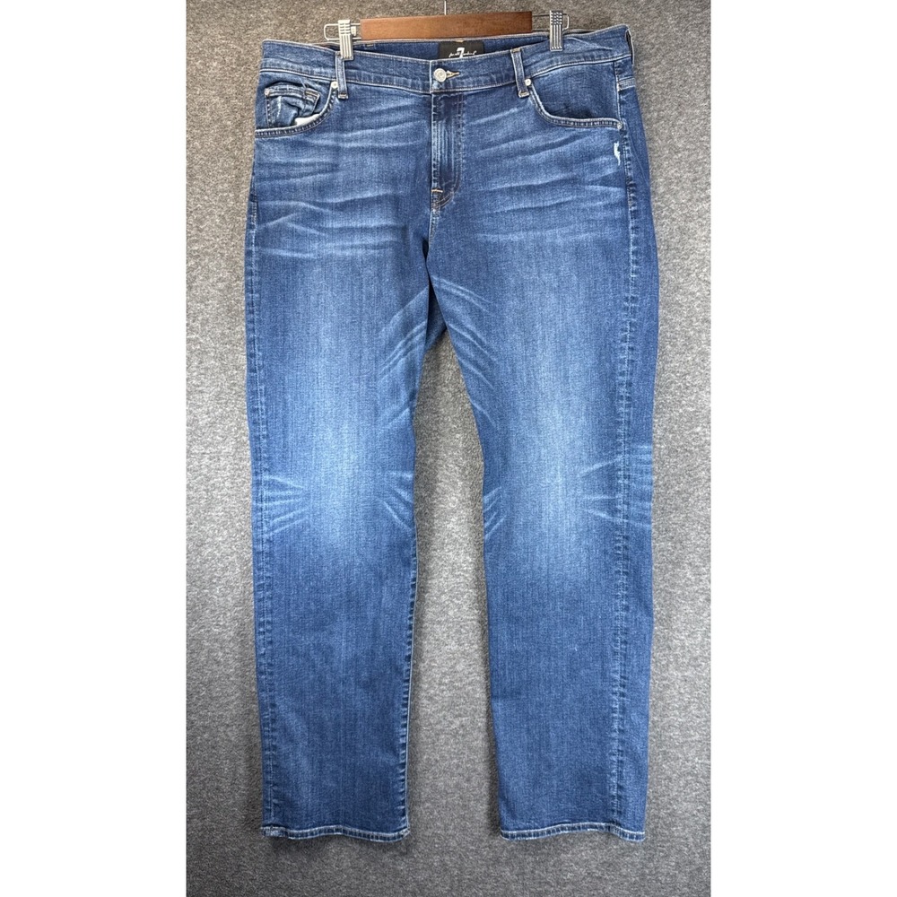 7 For All Mankind Austyn Jeans Mens 38x33 Blue Luxe Whiskers Performance Relaxed